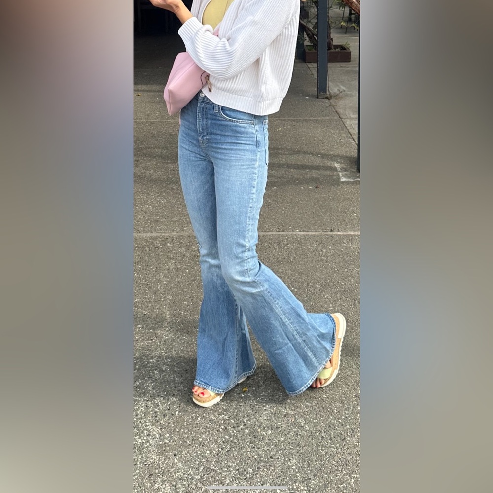 7 For All Mankind Beauty Denim Mega Flare in Maribel